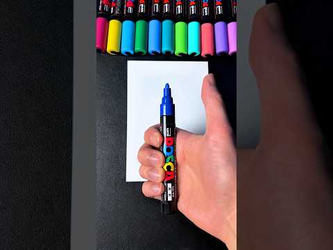 Drawing ASMR, But Blue Marker ONLY… (#shorts)