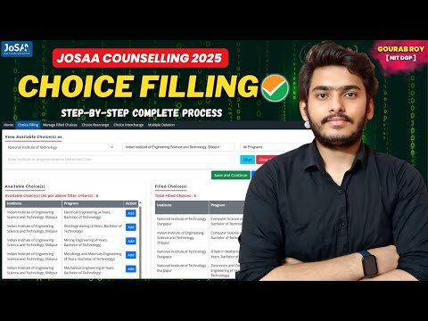 JOSAA Counselling 2025 : Best Choice Filling Order PDF🔥 | JOSAA Choice Filling✅ | JOSAA 2025