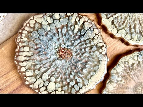 Beautiful Teal Bronze Geode Resin Coasters