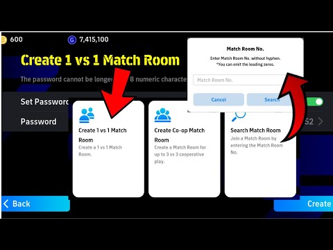 How to create and join 1vs1 Match Room in efootball 2025 Mobile - 1vs1 Friendly Match #pes2024