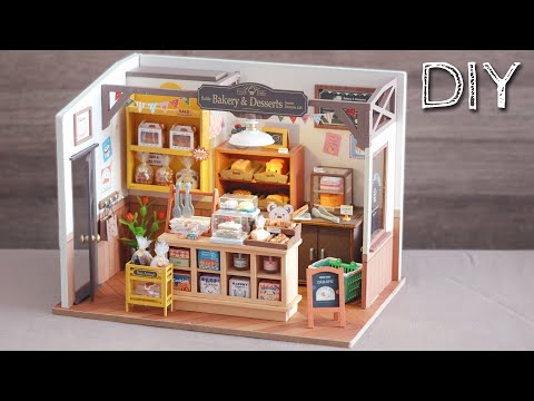 [4K] Becka's Baking House || DIY Miniature Dollhouse Kit - Bakery Relaxing Satisfying Video