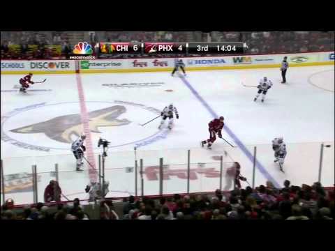 David Bolland goal. 20 Jan 2013. Chicago Blackhawks vs Phoenix Coyotes. NHL Hockey
