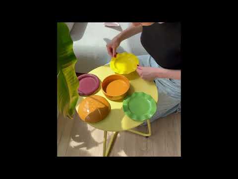 Hamburger Ceramic Stacking Plate Set