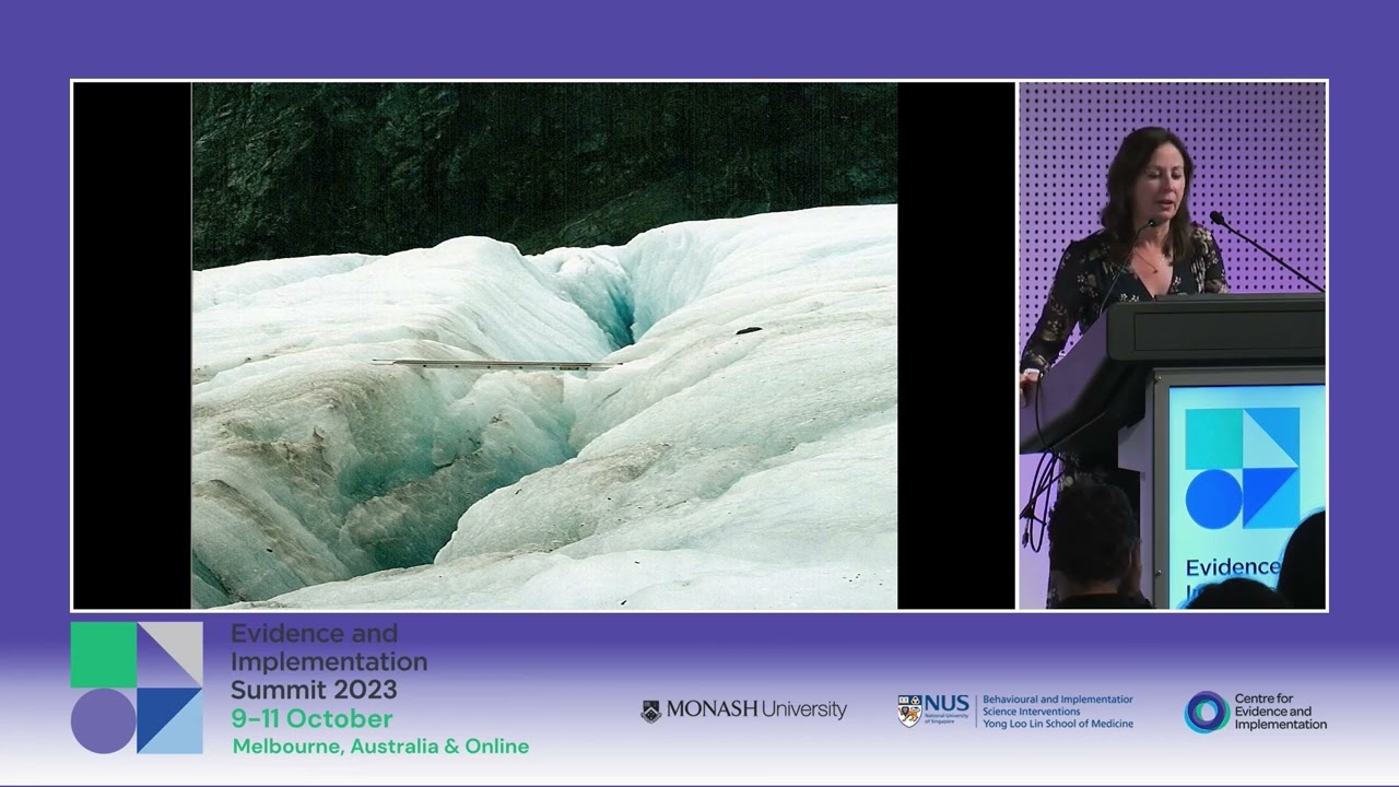Professor Maureen Dobbins presenting at the 2023 EIS Summit in Melbourne, Australia