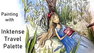 Relaxing Painting with Inktense Travel Palette