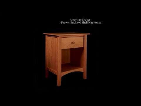 American Shaker 1-Drawer Enclosed Shelf Nightstand | Vermont Woods Studios