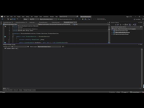 VS 2022 Blazor WebAssembly Package Manager Console | dotnet watch run