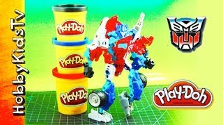 PLAY DOH Optimus Prime -Morph- Box Open, Build --Megatron Construct Transformer Bots