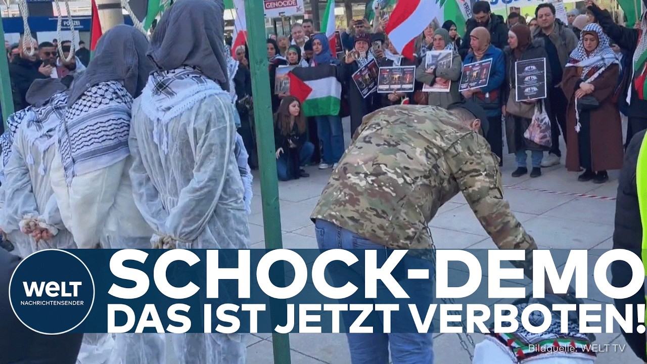 BERLIN: Hinrichtungsszene bei Palästina-Demo! Jetzt untersagt Behörde Tötungsdarstellungen
