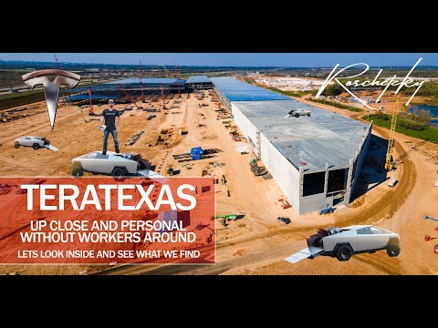 TERATEXAS Tesla GigaTexas Cybertruck 4680 Battery Cell - Up Close and Personal Drone views