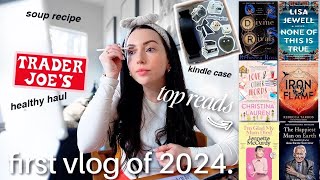 first vlog of 2024 ✨ trader joes haul, winter boots, top books of 2023, good soup // VLOG