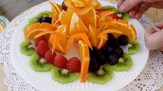 Fruit Platter | Fruits Carving Garnish | Food Decoration | Party Garnishing