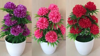 DIY Tutorial Cara membuat Bunga Hias dari Plastik Kresek | How to make Flower from Plastic Bag