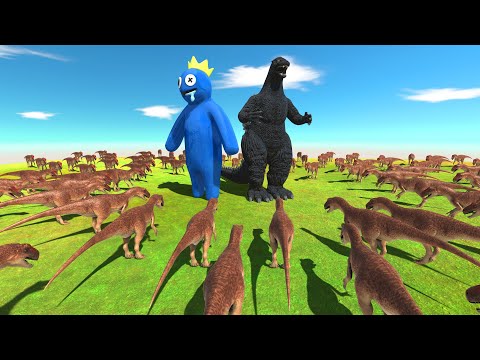 Allosaurus Climb Challenge | Marvel VS Rainbow Friends - Animal Revolt Battle Simulator