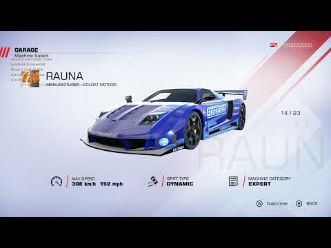 Ridge Racer 8 Switch Prototype - Full 23 Car List (including hidden)