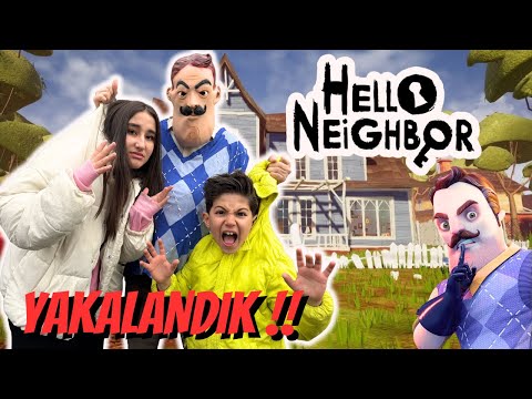 WE SNEAKENED TO HELLO NEIGHBOR'S HOUSE!!! HE CAUGHT US!!