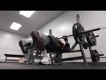 Bench Press no spotter 185 × 11 pause REPS bw 206