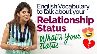 How to talk about Relationship Status? – English Speaking Practice lesson | Build English Vocabulary