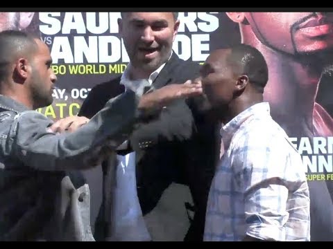 EDDIE HEARN PLAYS SECURITY AS KID GALAHAD & TOKA KAHN CLARY ARE PULLED APART IN FACE-OFF