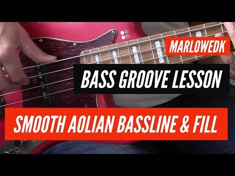 C minor Aolian mode bassline with legato fill tutorial