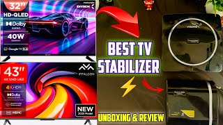 V Guard Neo Crystal stabilizer For 43 & 32 Inch Tv 🔥 | V Guard stabilizer Unboxing and review 