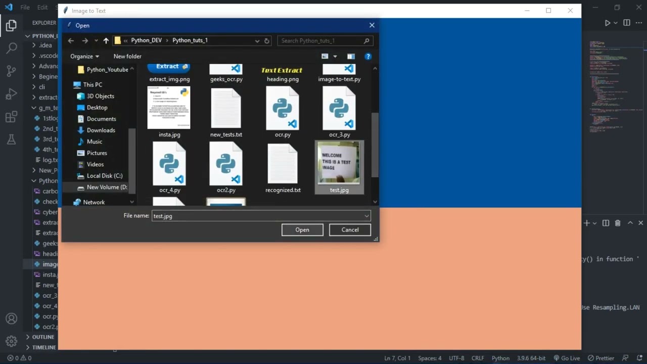 Image to text Extractor using python and tkinter