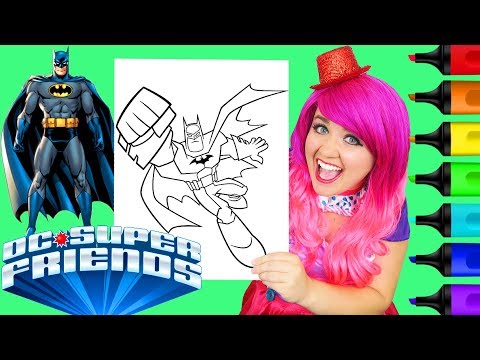 Coloring Batman DC Super Friends Coloring Page Prismacolor Colored Paint Markers | KiMMi THE CLOWN Video