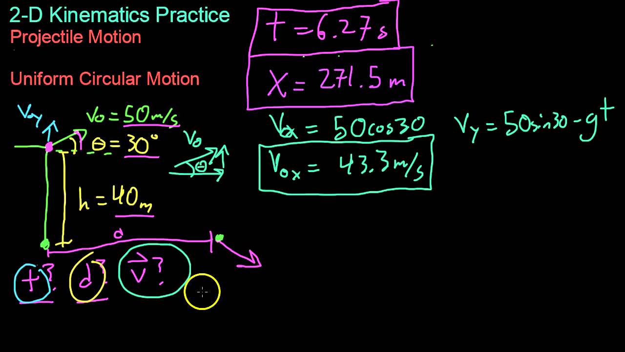 2-D Kinematics Practice