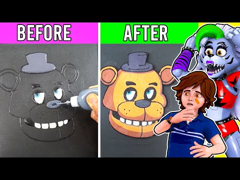 CRAZIEST FNAF Pancake Art REACT With Gregory and Roxanne Wolf