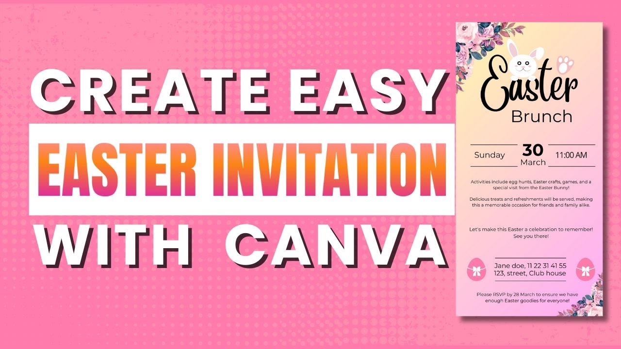 How to create Easter invitation card in Canva | Easily Design Easter Invitations Using Canva