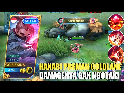 HANABI PREMAN GOLDLANE DAMAGENYA GAK NGOTAK! TOP GLOBAL HANABI - MLBB