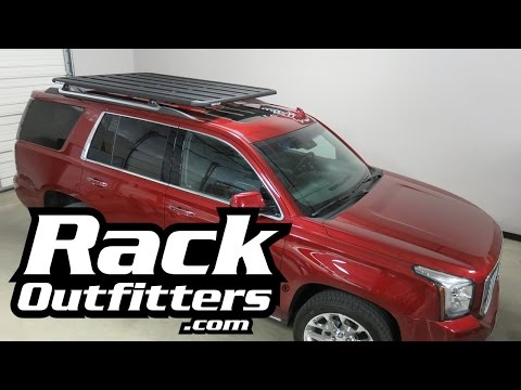 GMC Yukon Denali with Rhino-Rack RLCP43 Pioneer Platform Roof Rack Tray