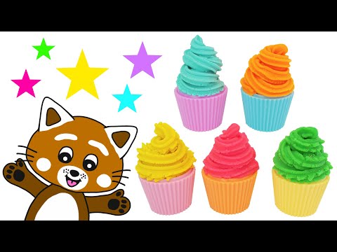 Pukkins mixar mjukglass - Lek och lär dig färger med glass - Lek med oss