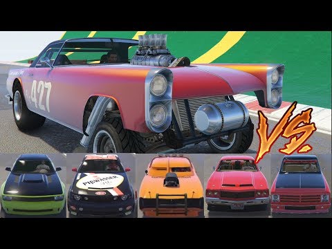 GTA 5 - Top Speed Drag Race (Vapid Peyote Gasser vs Top 10 Muscle Cars)