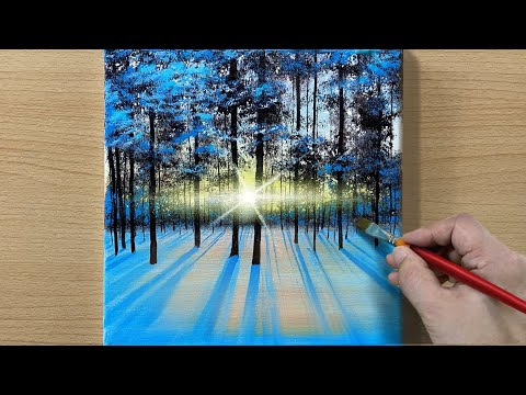 Snowy Morning / Acrylic painting for beginners / STEP By STEP #176 / 눈내린 아침 아크릴화