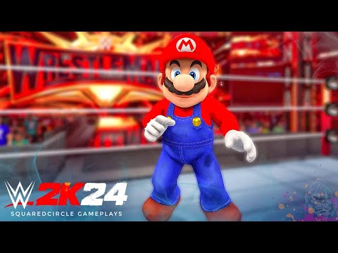 Super Mario w/ Entrance, Signature & Finisher | Insane WWE 2K24 Mods
