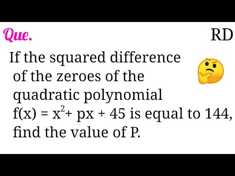 If the squared difference of the zeroes of the quadratic polynomial f(x)=x^2+px+45 is equal to 144..