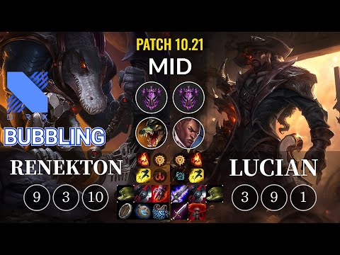DRX Bubbling Renekton vs Lucian Mid - KR Patch 10.21