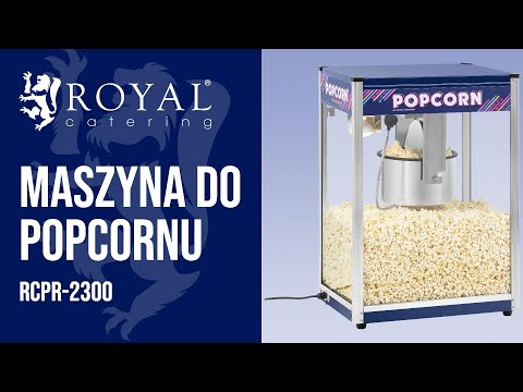 Video - Profesjonalna maszyna do popcornu - niebieska - 2350 W - 8 kg/h