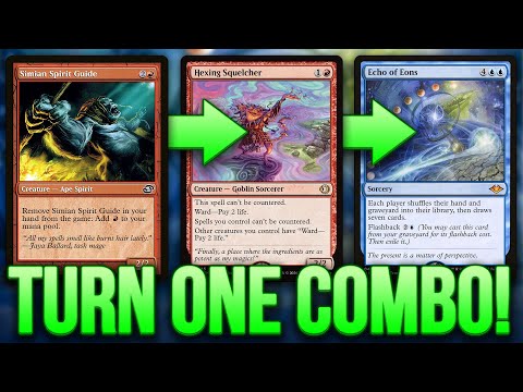 UNSTOPPABLE TURN 1 WHEELS! Simian Spirit Guide ➡️ Hexing Squelcher ➡️ Echo of Eons! | Legacy MTG