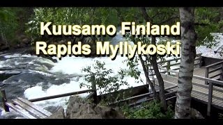 preview picture of video 'Kuusamo Finland Myllykoski Karhunkierros Pieni karhunkierros suspension bridge висячий мост'