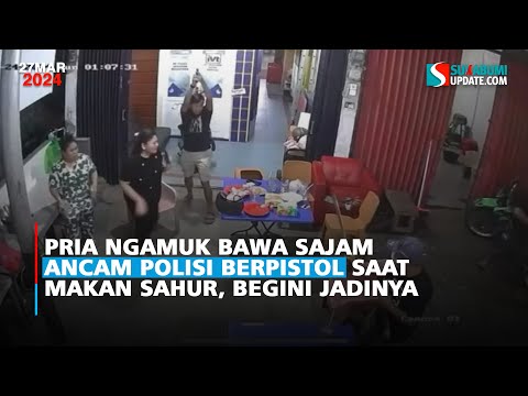 Pria Ngamuk Bawa Sajam Ancam Polisi Berpistol Saat Makan Sahur, Begini Jadinya