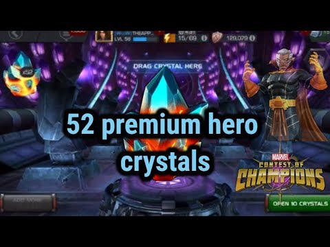 52 Premium hero crystal opening (Massive crystal opening) ( Marvel contest of champions)