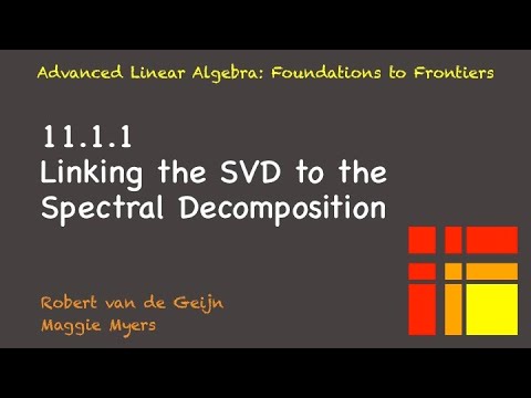 11.1.1 Linking the SVD to the Spectral Decomposition