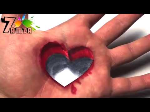 How to draw a 3D heart on your hand