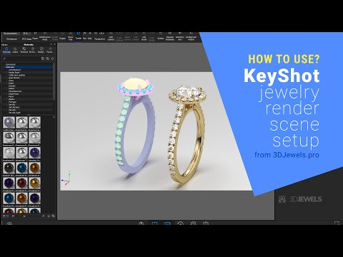 How to use KeyShot jewelry render scene setup. Sample screencast.