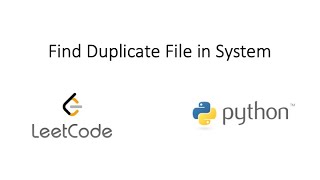 YouTube video 'Leetcode - Find Duplicate File in System (Python)'