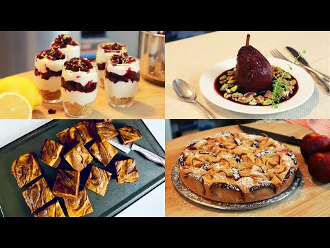 4 DELICIOUS Classy Easy DESSERTS ~ Beyond a regular pie ~ + Healthy POACHED PEAR