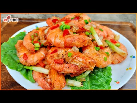 Không Cần Chiên Dầu - Làm Tôm Rang Muối thơm ngon như nhà hàng - Salt &amp; Pepper Shrimps - KT Food