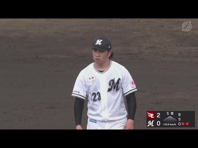【ファーム】3者連続三振!! マリーンズ・秋山正雲 今季最長の5回を投げ自責点0の好投!! 2025年9月11日 千葉ロッテマリーンズ 対 東北楽天ゴールデンイーグルス